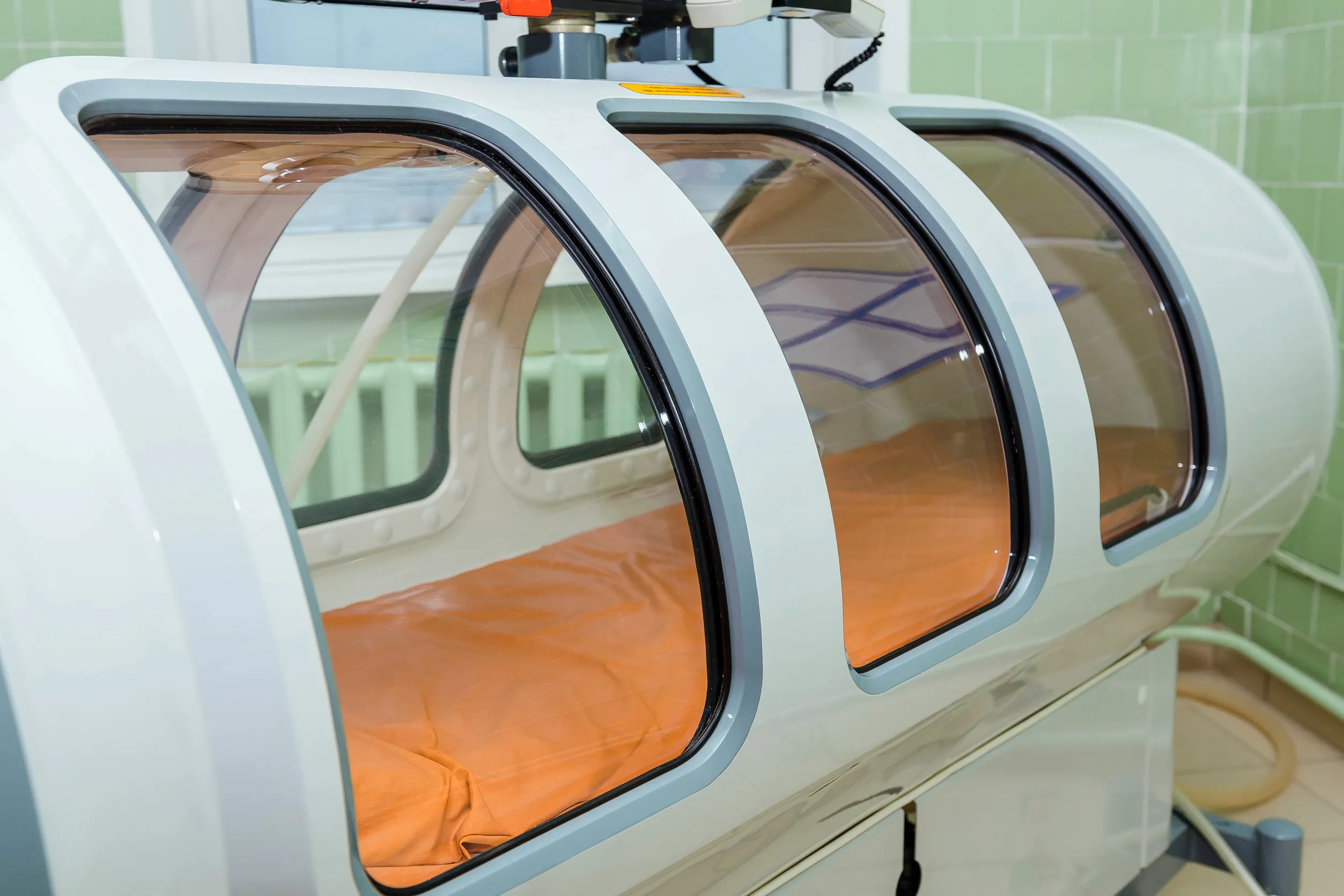 White hyperbaric oxygen chamber.